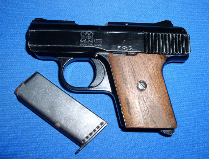 This is a Raven Arms P25 MP25, a good example of a .25 caliber handgun. But is it a bad example of a handgun for writing fiction? (Image via Wikimedia, public domain)